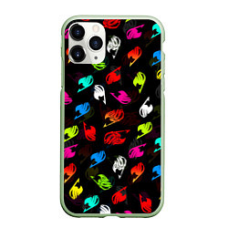 Чехол iPhone 11 Pro матовый ХВОСТ ФЕИ ЛОГОБОМБИНГ ЦВЕТНЫЕ СИМВОЛЫ FAIRY TAIL, цвет: 3D-салатовый