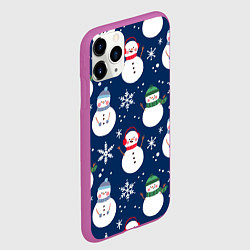 Чехол iPhone 11 Pro матовый НОВЫЙ ГОД 2022 ПАТТЕРН, цвет: 3D-фиолетовый — фото 2
