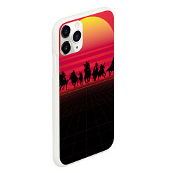 Чехол iPhone 11 Pro матовый Ковбои в закате, цвет: 3D-белый — фото 2