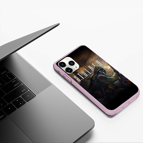 Чехол iPhone 11 Pro матовый СТАЛКЕР ТЕНИ ЧЕРНОБЫЛЯ, ЧАЭС STALKER / 3D-Розовый – фото 3