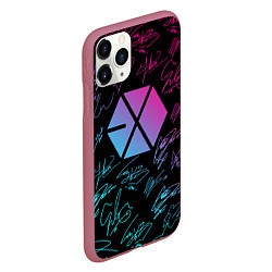 Чехол iPhone 11 Pro матовый EXO BAND НЕОНОВЫЕ АВТОГРАФЫ, цвет: 3D-малиновый — фото 2