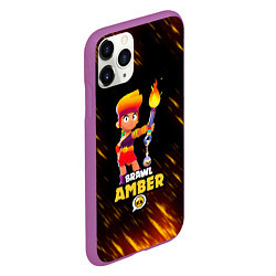 Чехол iPhone 11 Pro матовый Brawl Stars - Amber, цвет: 3D-фиолетовый — фото 2