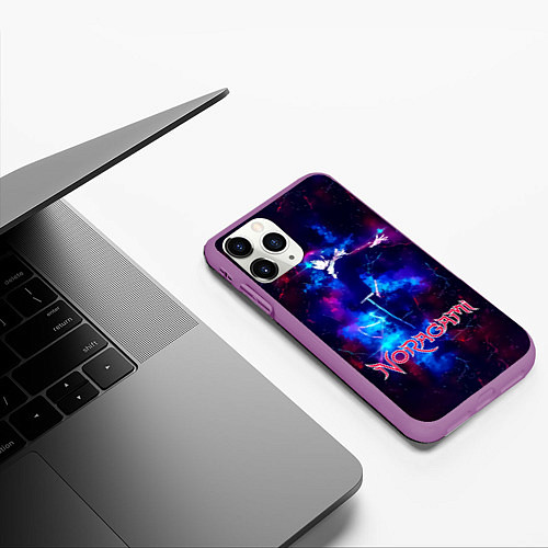 Чехол iPhone 11 Pro матовый Ято космический Бездомный Бог / 3D-Фиолетовый – фото 3