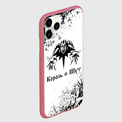 Чехол iPhone 11 Pro матовый КОРОЛЬ И ШУТ ЧЁРНО БЕЛЫЙ, цвет: 3D-малиновый — фото 2