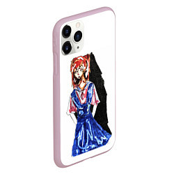 Чехол iPhone 11 Pro матовый Аска красками, цвет: 3D-розовый — фото 2