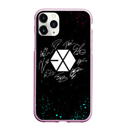 Чехол iPhone 11 Pro матовый EXO BAND НЕОНОВЫЕ БРЫЗГИ КРАСОК, цвет: 3D-розовый