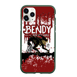 Чехол iPhone 11 Pro матовый BLOOD BLACK AND WHITE BENDY AND THE INK MACHINE, цвет: 3D-темно-зеленый