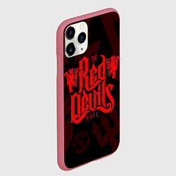 Чехол iPhone 11 Pro матовый МАНЧЕСТЕР ЮНАЙТЕД КРАСНЫЕ ДЬЯВОЛЫ RED DEVILS, цвет: 3D-малиновый — фото 2
