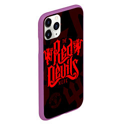 Чехол iPhone 11 Pro матовый МАНЧЕСТЕР ЮНАЙТЕД КРАСНЫЕ ДЬЯВОЛЫ RED DEVILS, цвет: 3D-фиолетовый — фото 2