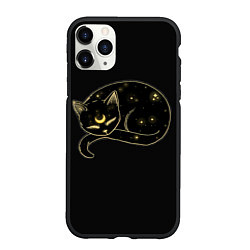 Чехол iPhone 11 Pro матовый Космический Кот Целестиал, цвет: 3D-черный