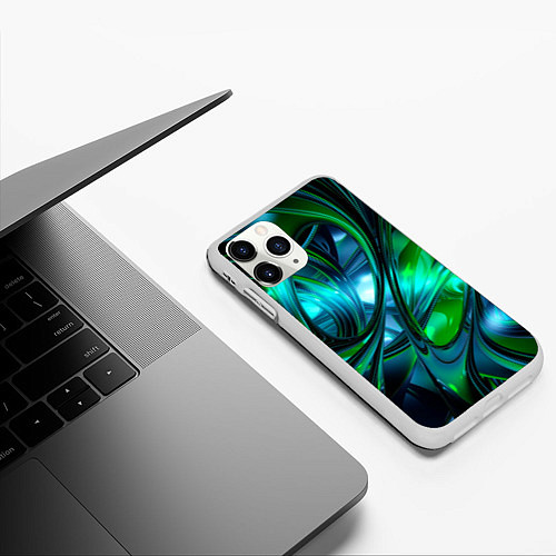 Чехол iPhone 11 Pro матовый Изумрудное настроение / 3D-Белый – фото 3