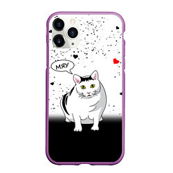 Чехол iPhone 11 Pro матовый CAT LOVE, цвет: 3D-фиолетовый