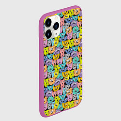 Чехол iPhone 11 Pro матовый Весёлые Котики, цвет: 3D-фиолетовый — фото 2