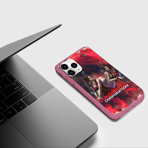 Чехол iPhone 11 Pro матовый UMBRELLA CORP АМБРЕЛЛА КОРП RESIDENT EVIL / 3D-Малиновый – фото 3