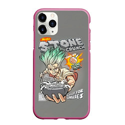 Чехол iPhone 11 Pro матовый Senkuu STONE CRUNCH, цвет: 3D-малиновый