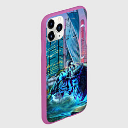 Чехол iPhone 11 Pro матовый Плывущий хищник, цвет: 3D-фиолетовый — фото 2