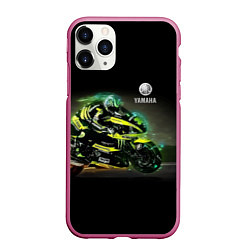 Чехол iPhone 11 Pro матовый YAMAHA - famous racing team!, цвет: 3D-малиновый