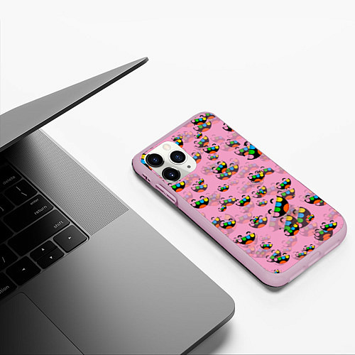 Чехол iPhone 11 Pro матовый Toca Boca logo pink Тока Бока / 3D-Розовый – фото 3