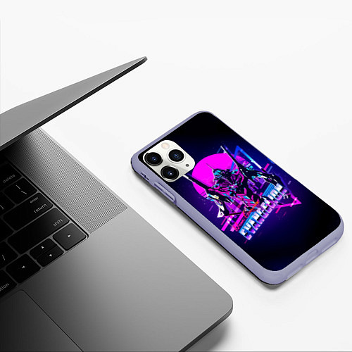 Чехол iPhone 11 Pro матовый Ева 01 - Neon Genesis Evangelion / 3D-Светло-сиреневый – фото 3