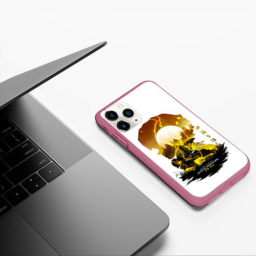 Чехол iPhone 11 Pro матовый Зенитцу Клинок демонов / 3D-Малиновый – фото 3