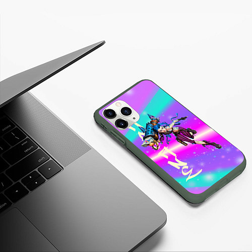 Чехол iPhone 11 Pro матовый Jinx League of Legends АРКЕЙН / 3D-Темно-зеленый – фото 3