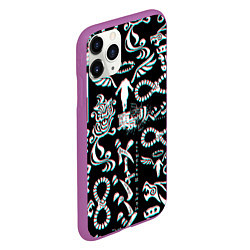 Чехол iPhone 11 Pro матовый ТОКИЙСКИЕ МСТИТЕЛИ ГЛИТЧ, GLITCH, цвет: 3D-фиолетовый — фото 2