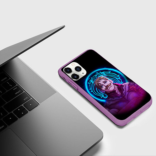 Чехол iPhone 11 Pro матовый ЭСКАНОР 7 СМРТЕНЫХ ГРЕХОВ НЕОН / 3D-Фиолетовый – фото 3
