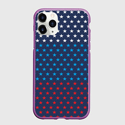 Чехол iPhone 11 Pro матовый Флаг в звездах, цвет: 3D-фиолетовый