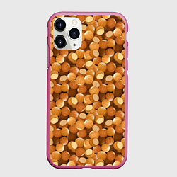 Чехол iPhone 11 Pro матовый Орехи Фундук, цвет: 3D-малиновый