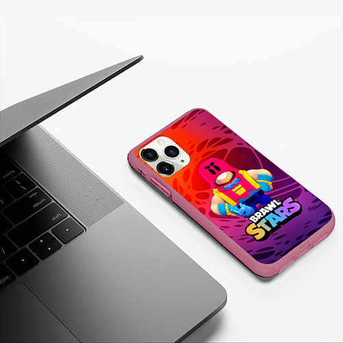 Чехол iPhone 11 Pro матовый GROM ИЗ ИГРЫ BRAWL STARS / 3D-Малиновый – фото 3