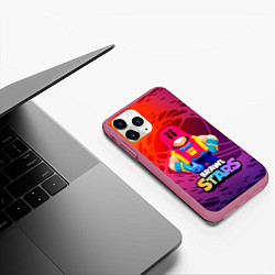 Чехол iPhone 11 Pro матовый GROM ИЗ ИГРЫ BRAWL STARS, цвет: 3D-малиновый — фото 2