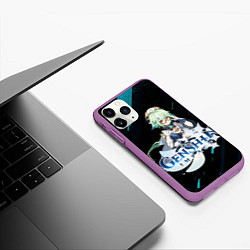 Чехол iPhone 11 Pro матовый Genshin Impact, цвет: 3D-фиолетовый — фото 2