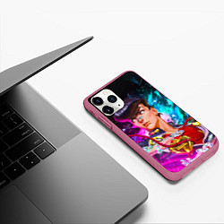 Чехол iPhone 11 Pro матовый Космический Джоске Хигашиката из Джо Джо, цвет: 3D-малиновый — фото 2