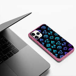 Чехол iPhone 11 Pro матовый NEON SYMBOL HERO GENSHIN IMPACT, цвет: 3D-малиновый — фото 2