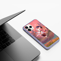 Чехол iPhone 11 Pro матовый Диона Diona в примогеме, Геншин импакт Genshin Imp, цвет: 3D-светло-сиреневый — фото 2