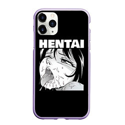 Чехол iPhone 11 Pro матовый HENTAI девочка ahegao, цвет: 3D-светло-сиреневый