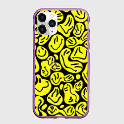Чехол iPhone 11 Pro матовый The Смайлики, цвет: 3D-фиолетовый