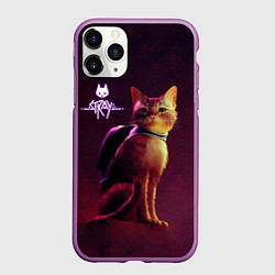 Чехол iPhone 11 Pro матовый Stray: Wandering Cat, цвет: 3D-фиолетовый