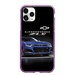 Чехол iPhone 11 Pro матовый Chevrolet Camaro ZL1 Motorsport, цвет: 3D-фиолетовый