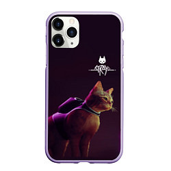 Чехол iPhone 11 Pro матовый Stray: Wandering Cat, цвет: 3D-светло-сиреневый