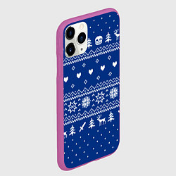 Чехол iPhone 11 Pro матовый НОВОГОДНИЙ СВИТЕР UNDERTALE SANS СИНИЙ, цвет: 3D-фиолетовый — фото 2