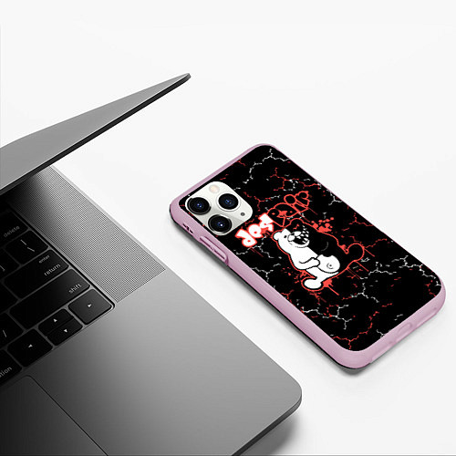 Чехол iPhone 11 Pro матовый Monokuma монокума / 3D-Розовый – фото 3