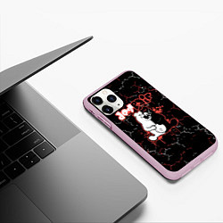Чехол iPhone 11 Pro матовый Monokuma монокума, цвет: 3D-розовый — фото 2