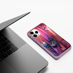Чехол iPhone 11 Pro матовый Ярко розовый, цвет: 3D-сиреневый — фото 2