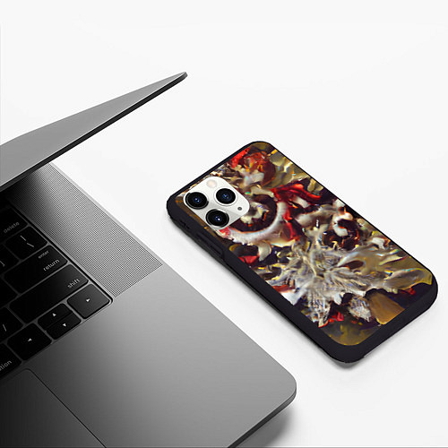 Чехол iPhone 11 Pro матовый Осенние заморозки / 3D-Черный – фото 3