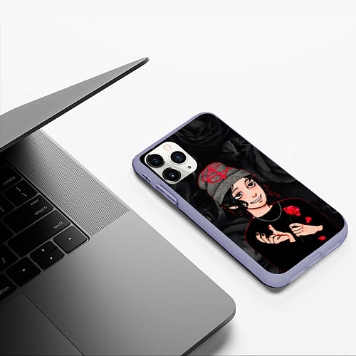Чехол iPhone 11 Pro матовый Слава Мэрлоу арт / 3D-Светло-сиреневый – фото 3