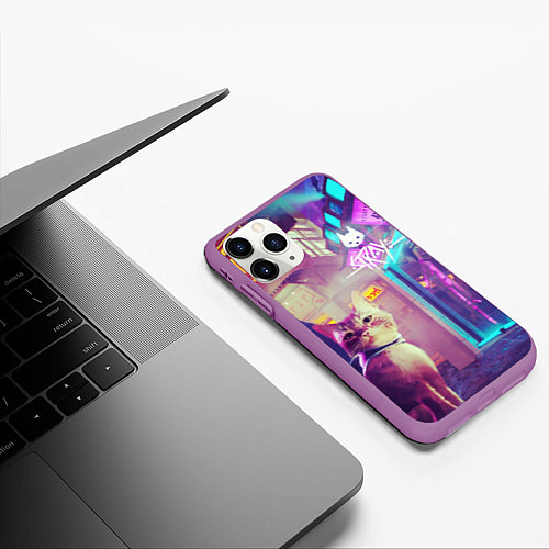 Чехол iPhone 11 Pro матовый Stray / 3D-Фиолетовый – фото 3