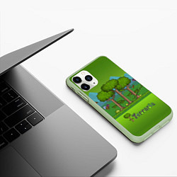 Чехол iPhone 11 Pro матовый Лесок в Террарии, цвет: 3D-салатовый — фото 2