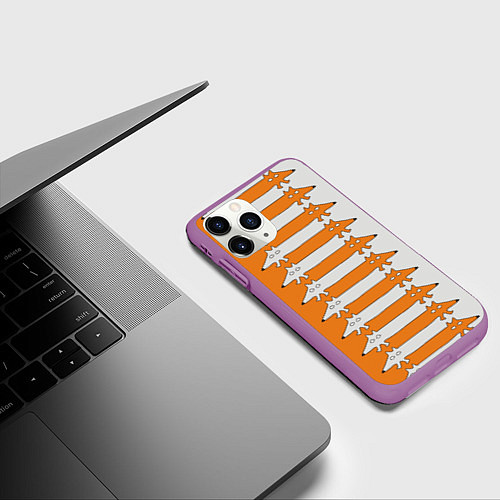 Чехол iPhone 11 Pro матовый Лисицы Foxes / 3D-Фиолетовый – фото 3