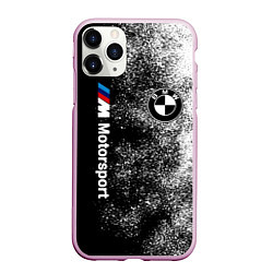 Чехол iPhone 11 Pro матовый БМВ Черно-белый логотип, цвет: 3D-розовый
